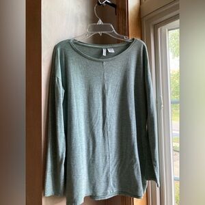 Paraphrase Green Teal Long Sleeve Shirt Soft Casual Work